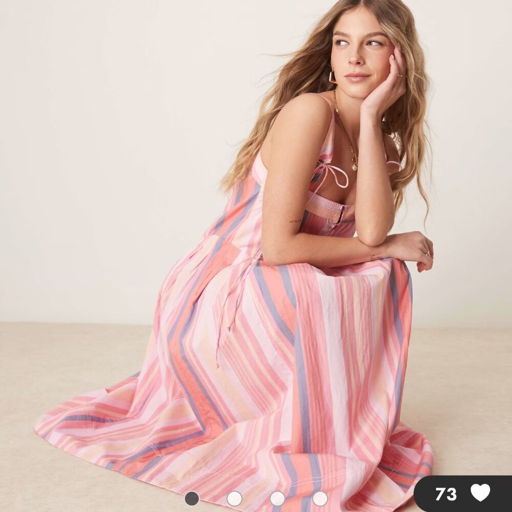 NWT Free People Primavera Reversible Dress Small Pink Vacation